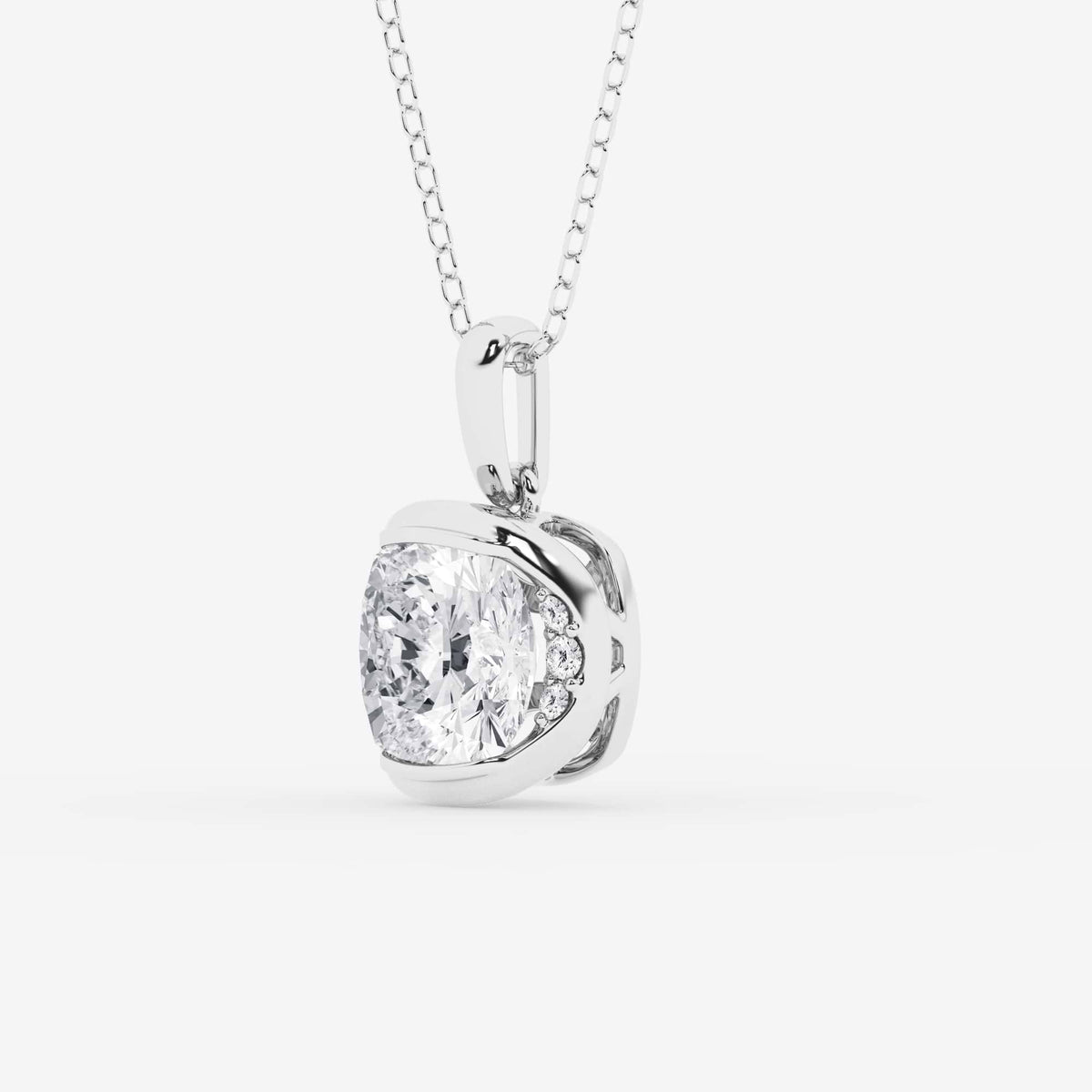 Wisior z diamentem i półramką z uprawy Pear Lab | GBP021 | f251bc310d3f
