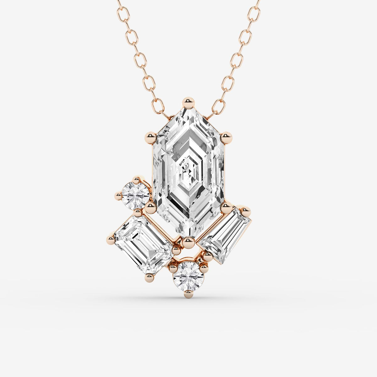 Pingente de cinco pedras com diamante cultivado em laboratório holandês Marquise | GBP055 | 39561e00b841