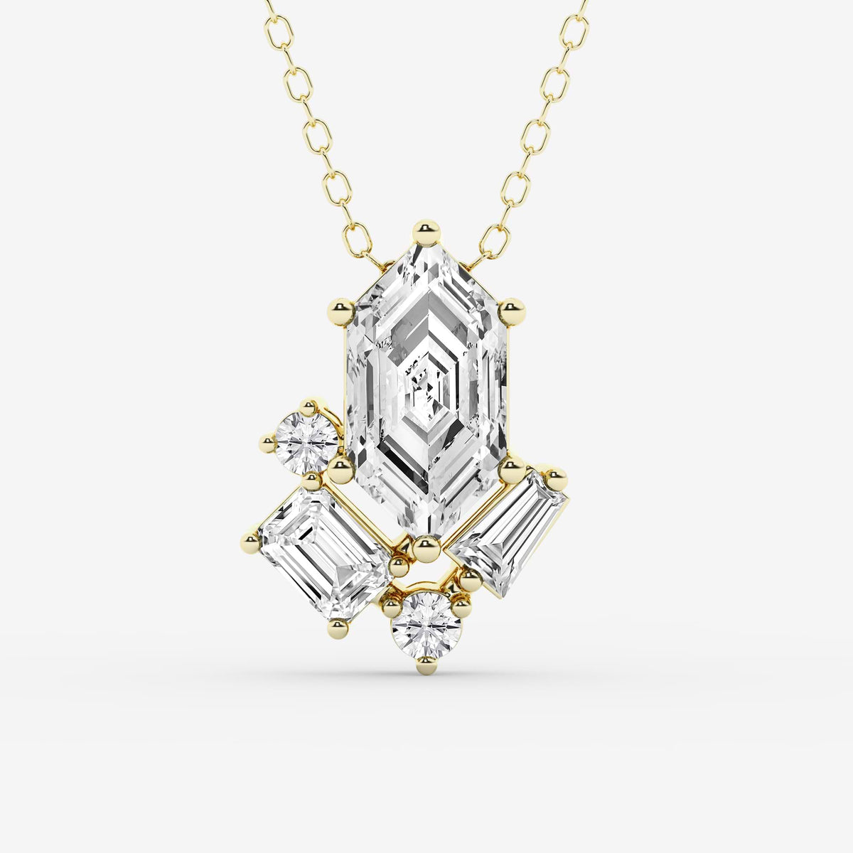 Pingente de cinco pedras com diamante cultivado em laboratório holandês Marquise | GBP055 | dce8a2e15acc