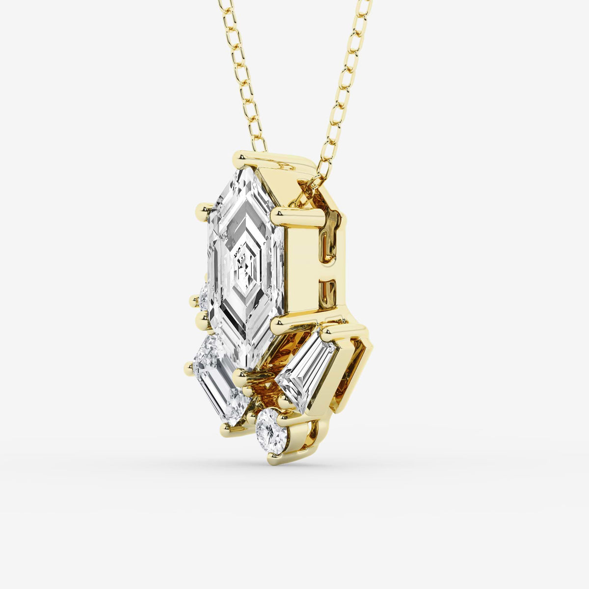 Pingente de cinco pedras com diamante cultivado em laboratório holandês Marquise | GBP055 | a788c1156964