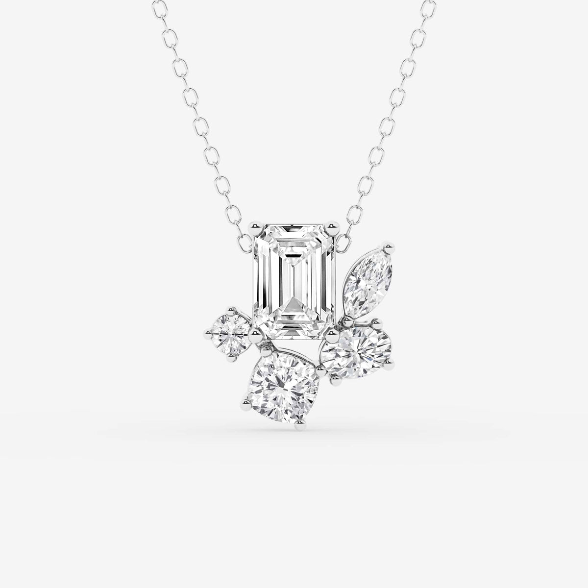 Pingente de declaração de cinco pedras com diamante cultivado em laboratório multiformato | GBP056 | ac910be424e3