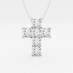 Wisiorek z diamentowym krzyżem wyhodowanym w laboratorium Asscher | GBP026 | 90c4184c47bd