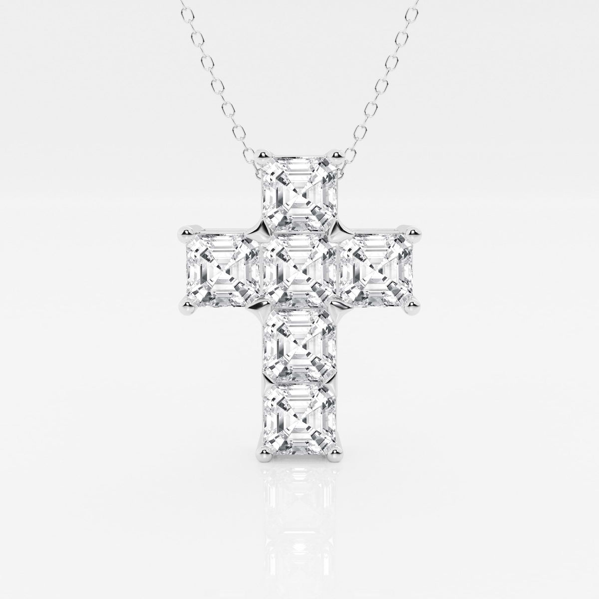 Wisiorek z diamentowym krzyżem wyhodowanym w laboratorium Asscher | GBP026 | 90c4184c47bd