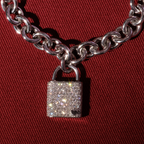 Tower Diamond Pave Lock Pendant | GBS018 | a17f8df46412