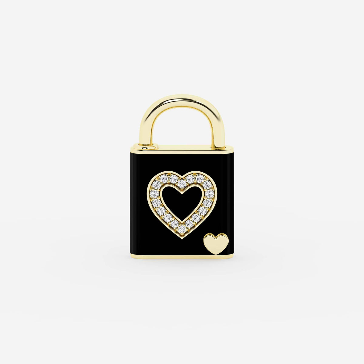 Ciondolo con lucchetto a cuore con diamanti Pont Des Arts Noir | GBS020 | c406d805cefc