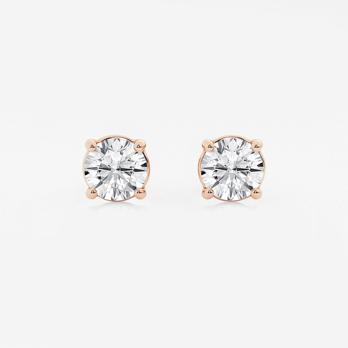 2 ctw Round Lab Grown Diamond Stud Earrings