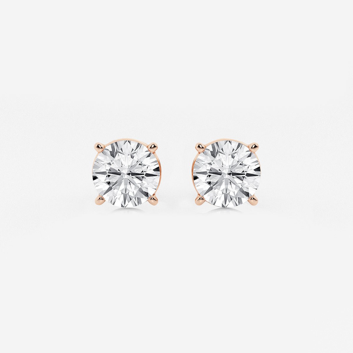 3 ctw Round Lab Grown Diamond Stud Earrings