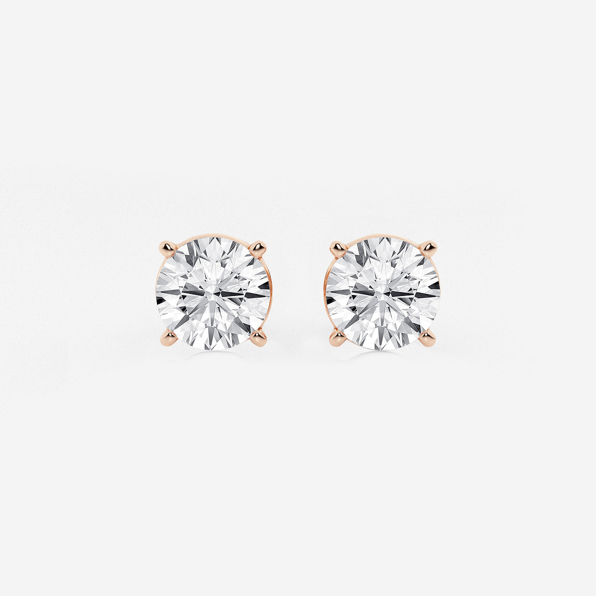 3 ctw Round Lab Grown Diamond Stud Earrings