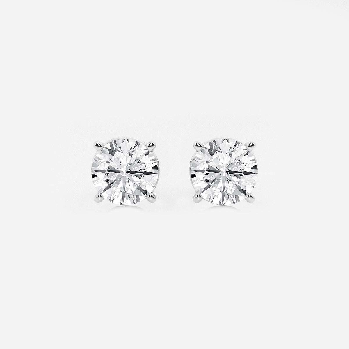 GBK001 | EAGTXE01902-GW3 | 14K White Gold | 3 ctw | Round stud earrings | source image 1