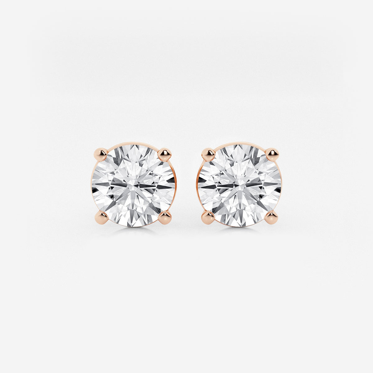 4 ctw Round Lab Grown Diamond Stud Earrings