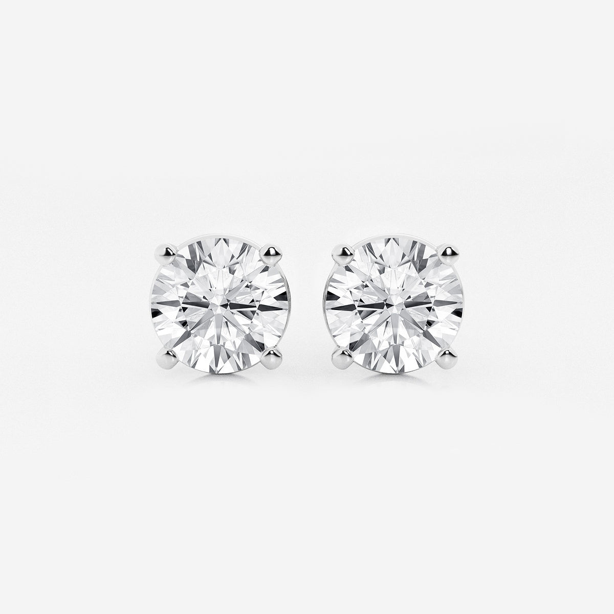 4 ctw Round Lab Grown Diamond Stud Earrings