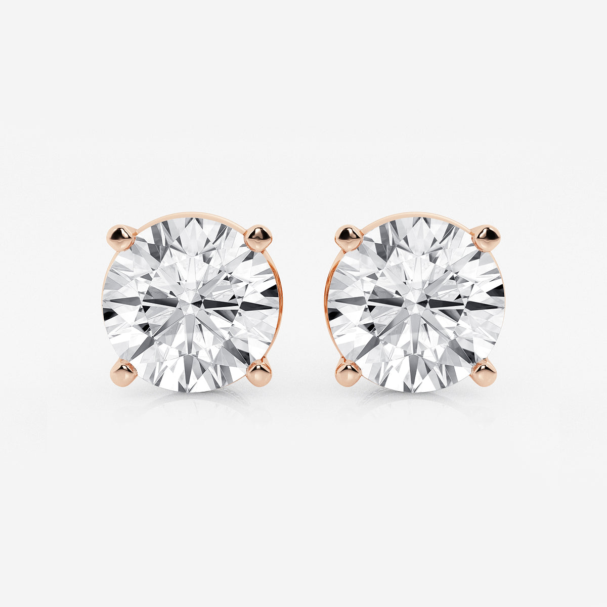 8 ctw Round Lab Grown Diamond Stud Earrings