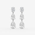 GBK004 | Pear and oval diamond drop earrings