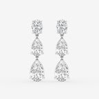 GBK004 | Pear and oval diamond drop earrings