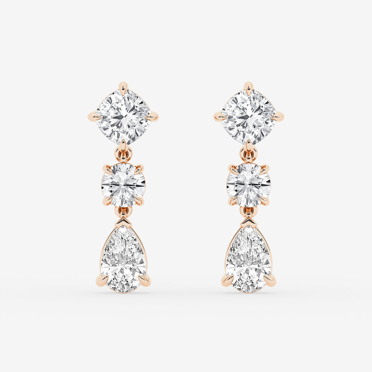 GBK005 | Multi-shape diamond drop earrings