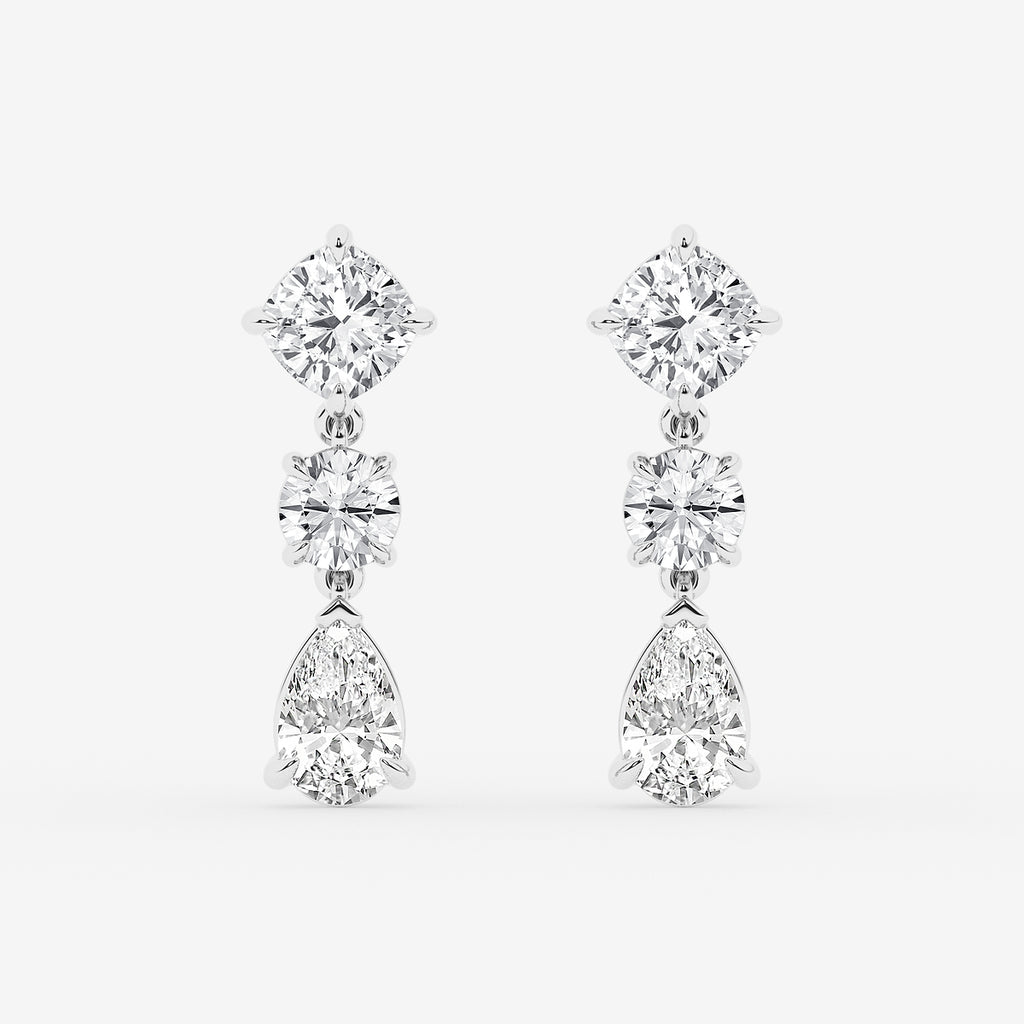 GBK005 | Multi-shape diamond drop earrings