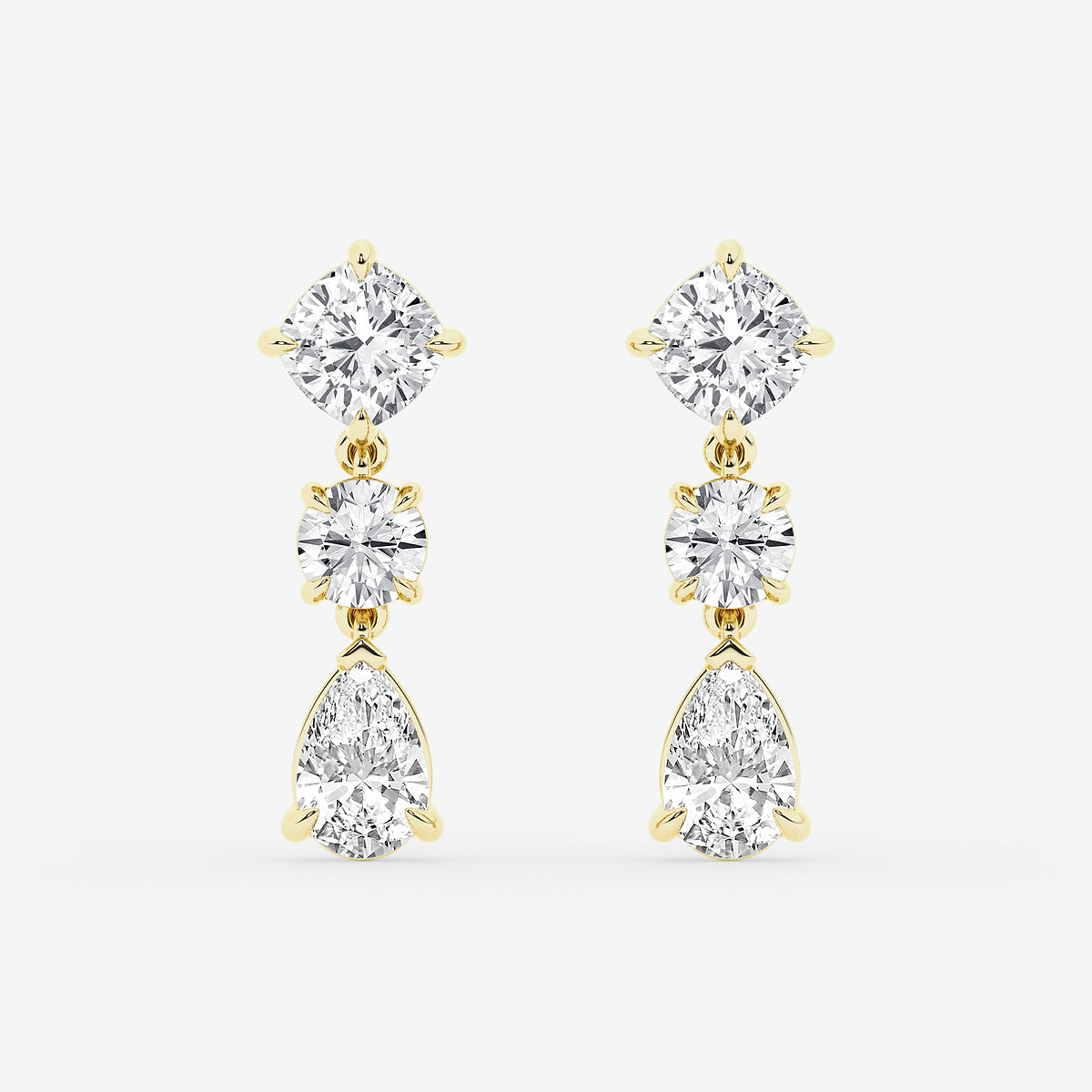 GBK005 | Multi-shape diamond drop earrings