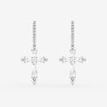 Shield diamond cross earrings