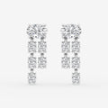 Oval diamond drop earrings