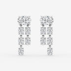 Oval diamond drop earrings