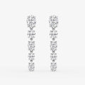 Oval and round diamond drop earrings