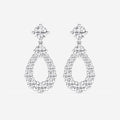 Graduated round diamond drop earrings