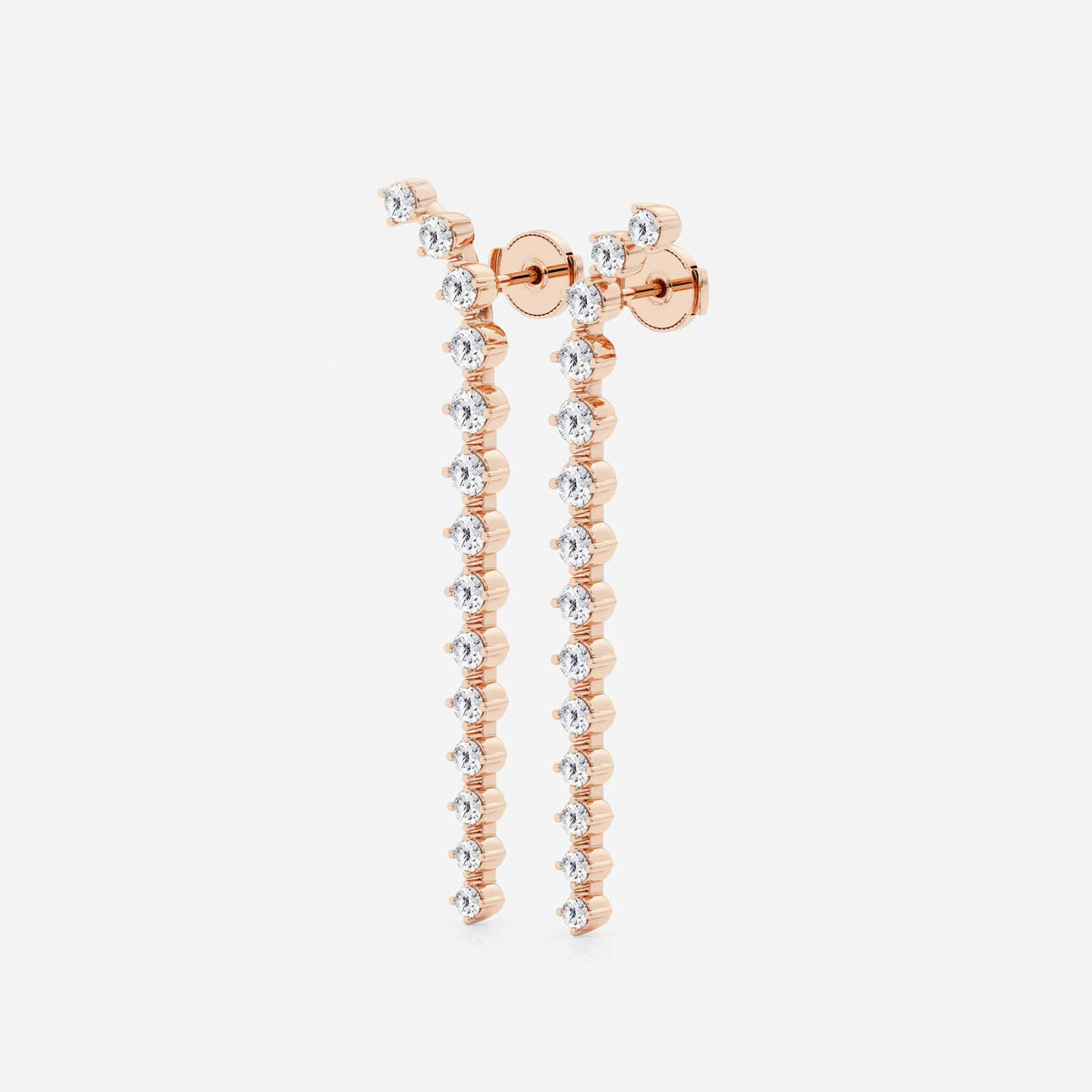 GBK011 source curved round diamond drop earrings