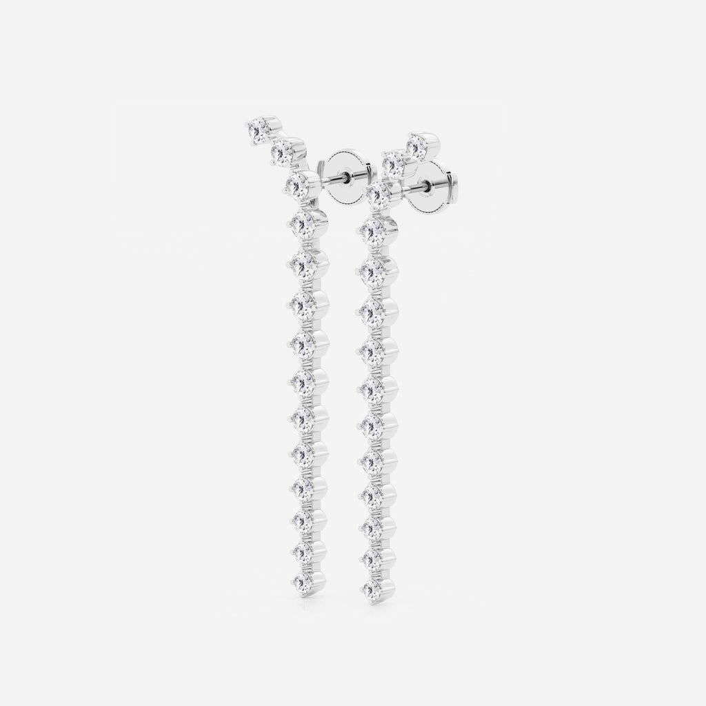 GBK011 source curved round diamond drop earrings