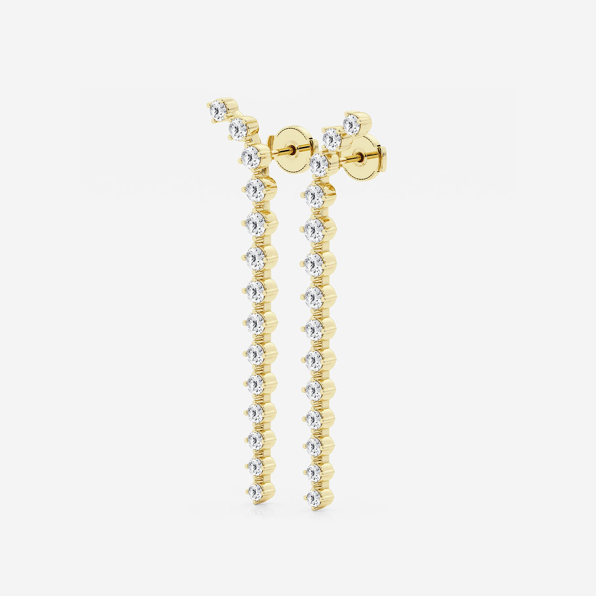 GBK011 source curved round diamond drop earrings