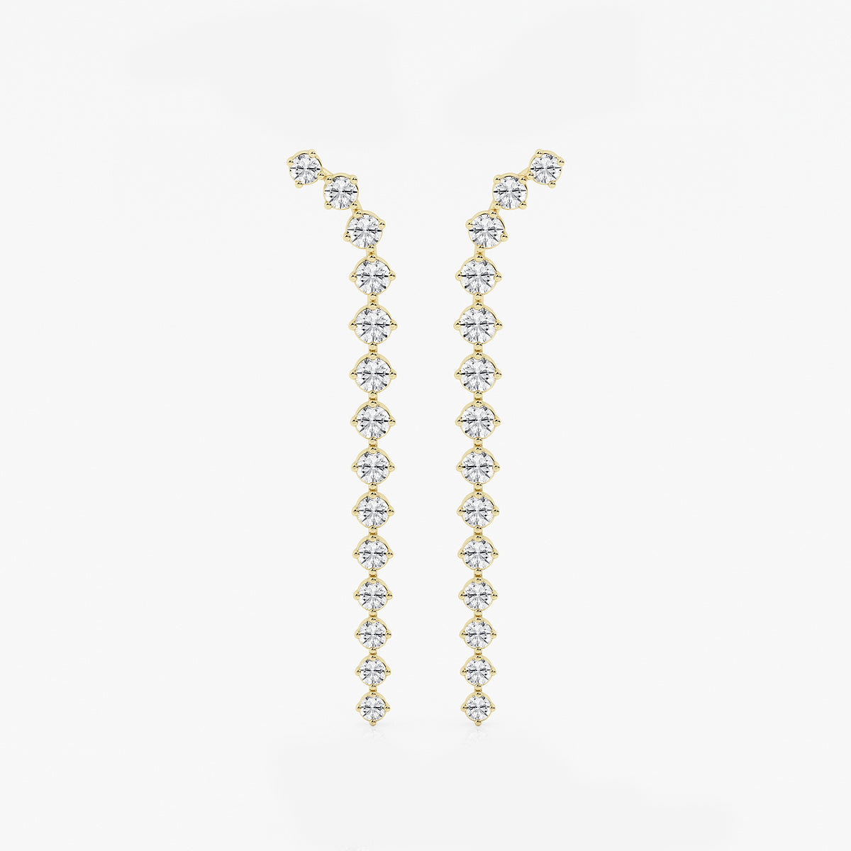 GBK011 source curved round diamond drop earrings