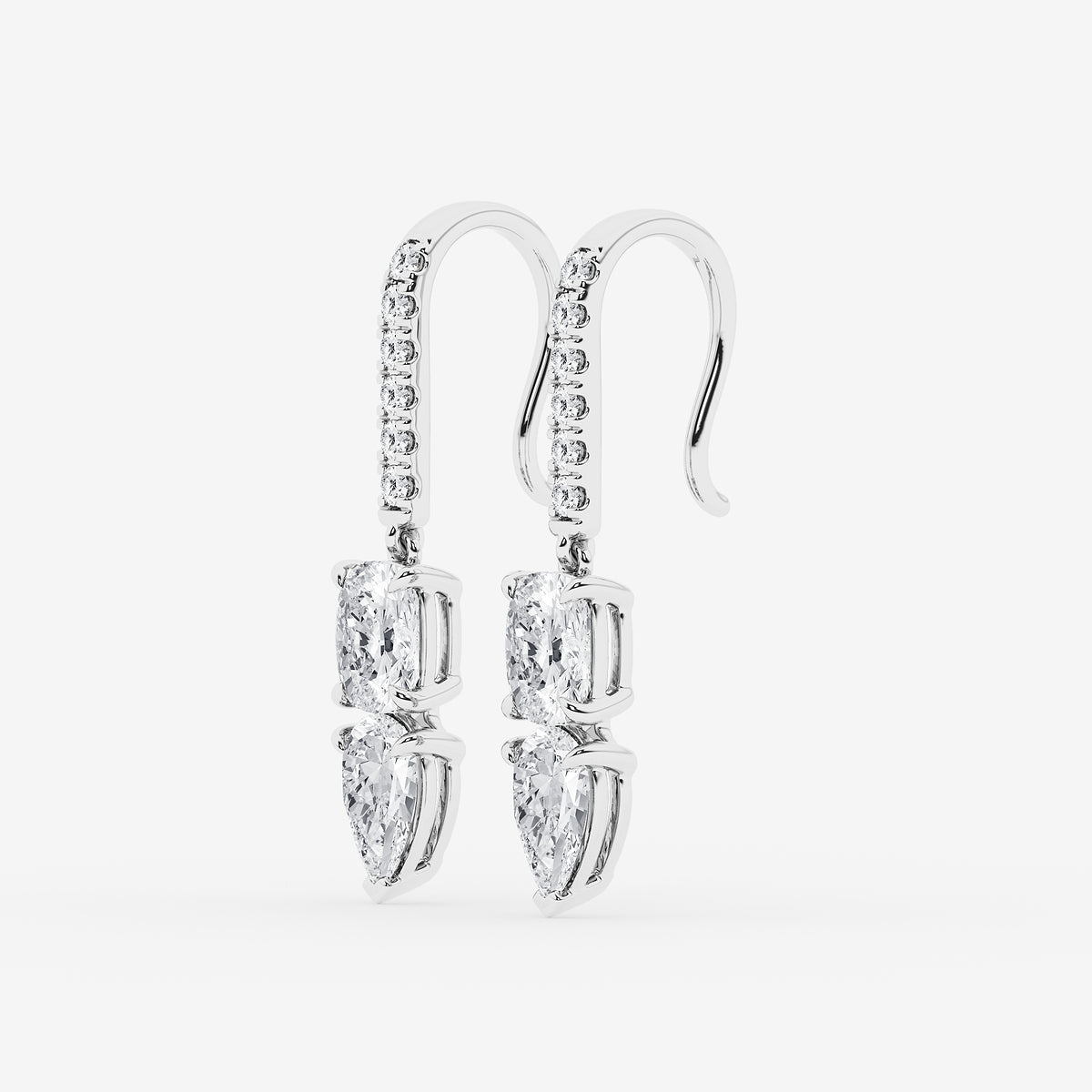 GBK012 Jackie source multi-shape diamond drop earrings