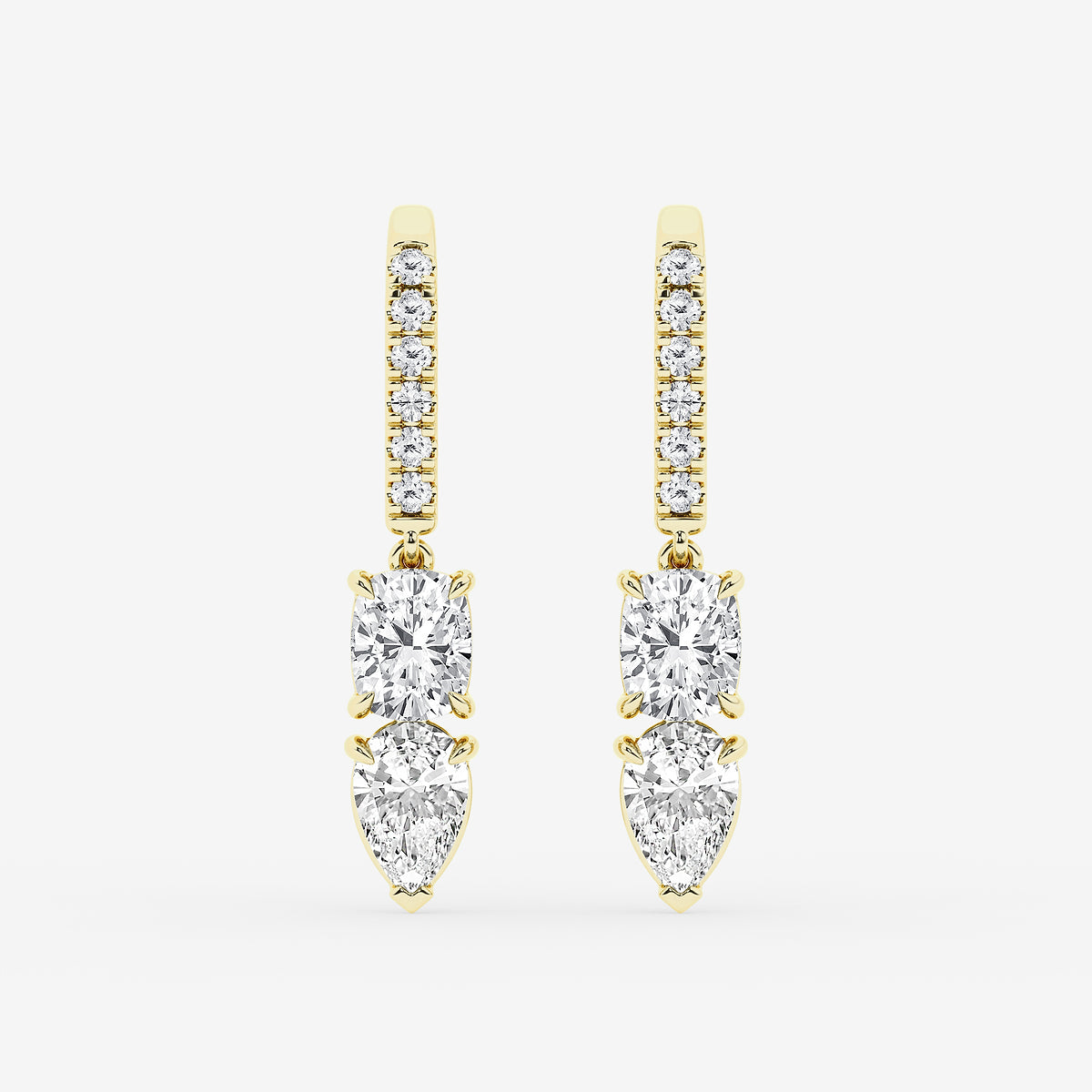 GBK012 Jackie source multi-shape diamond drop earrings