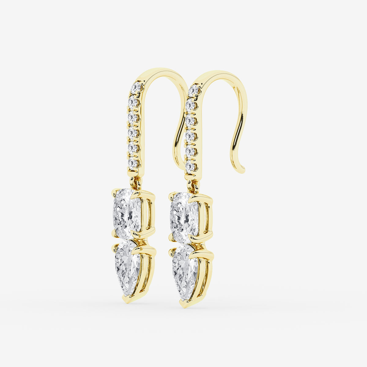 GBK012 Jackie source multi-shape diamond drop earrings