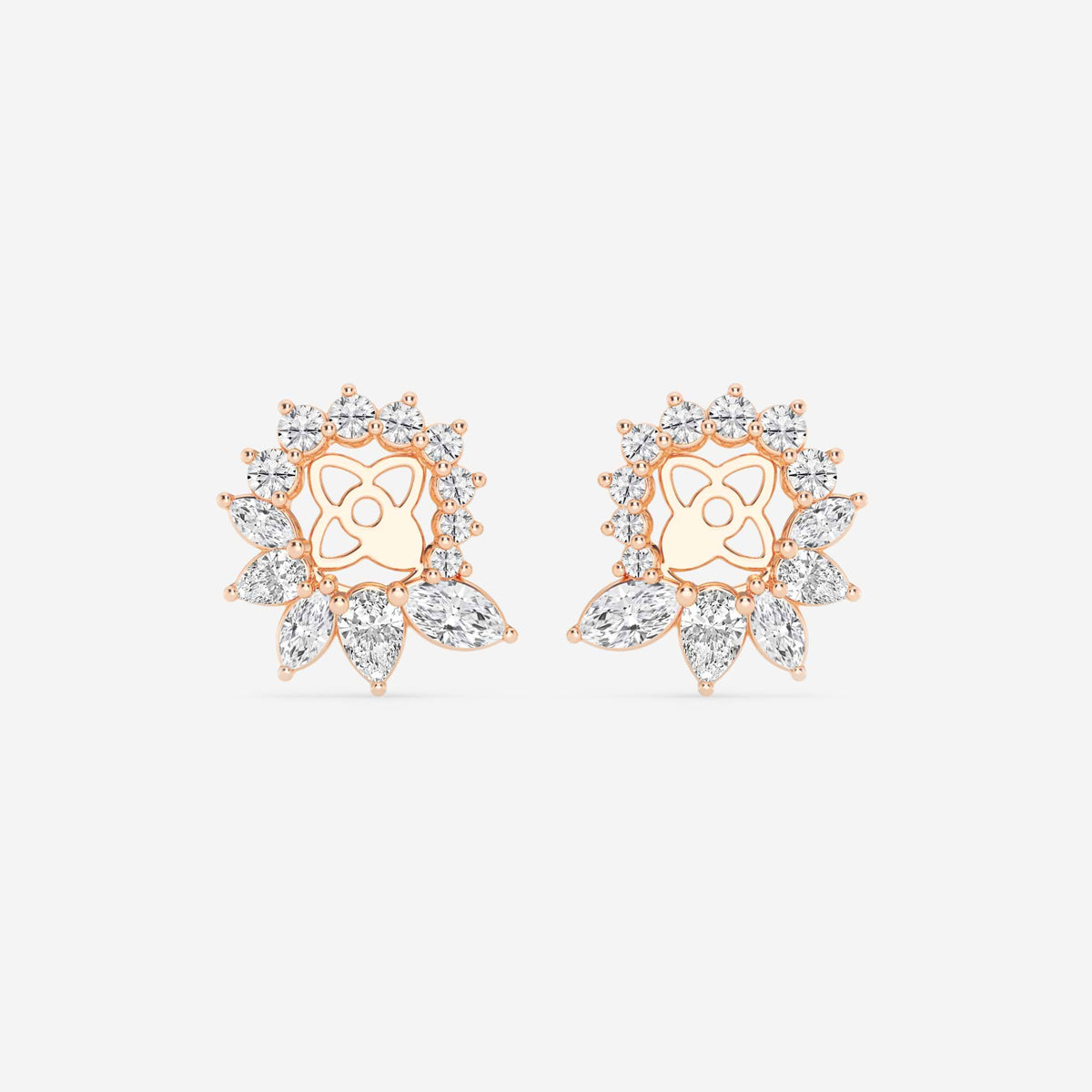 Ohrstecker-Jackets mit Diamanten im Marquise- und Tropfenschliff | GBK026