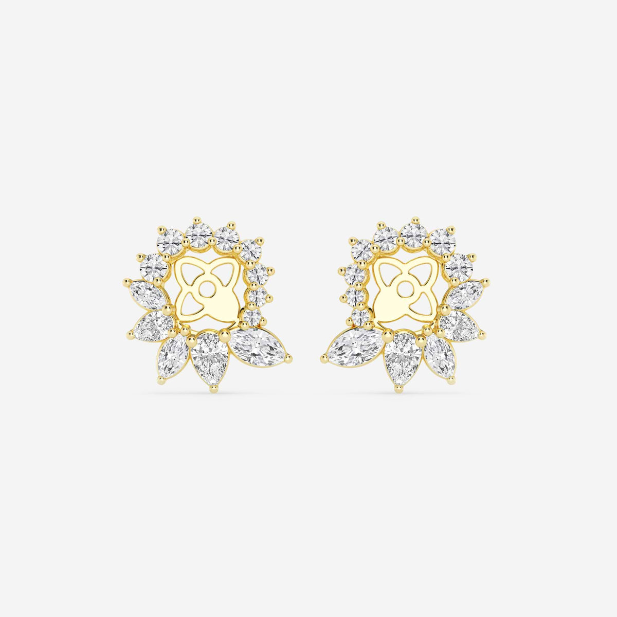 Ohrstecker-Jackets mit Diamanten im Marquise- und Tropfenschliff | GBK026