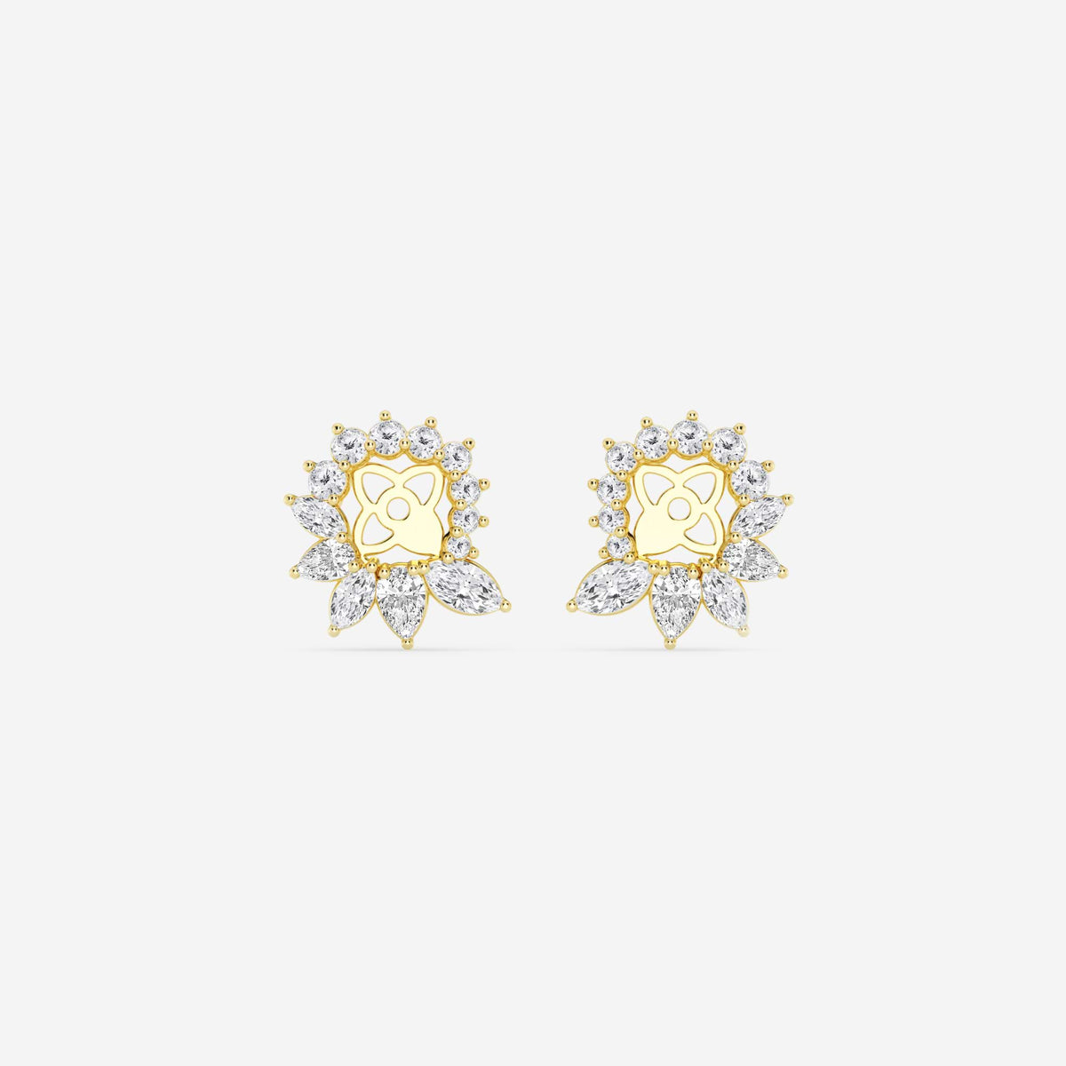Ohrstecker-Jackets mit Diamanten im Marquise- und Tropfenschliff | GBK026