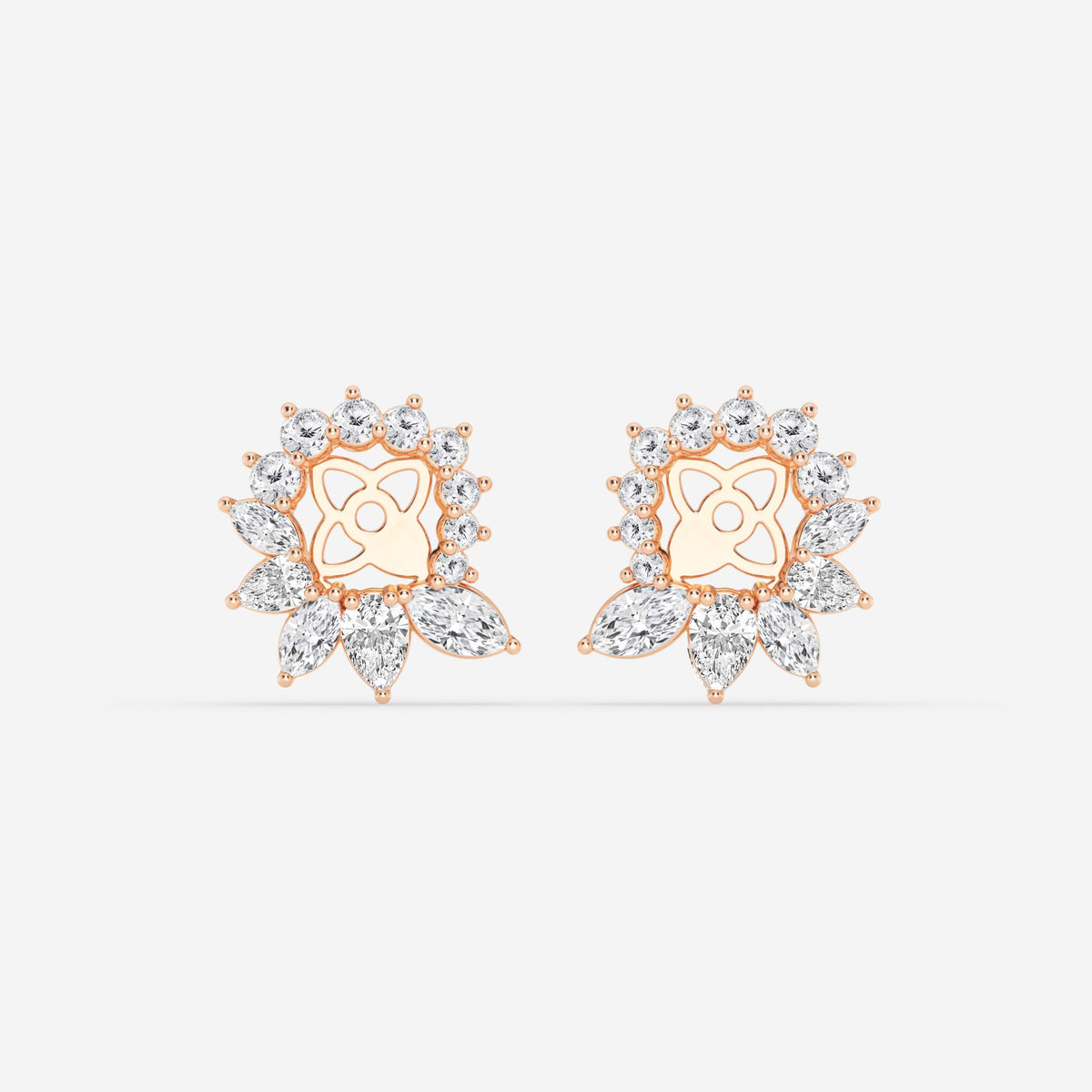 Ohrstecker-Jackets mit Diamanten im Marquise- und Tropfenschliff | GBK026