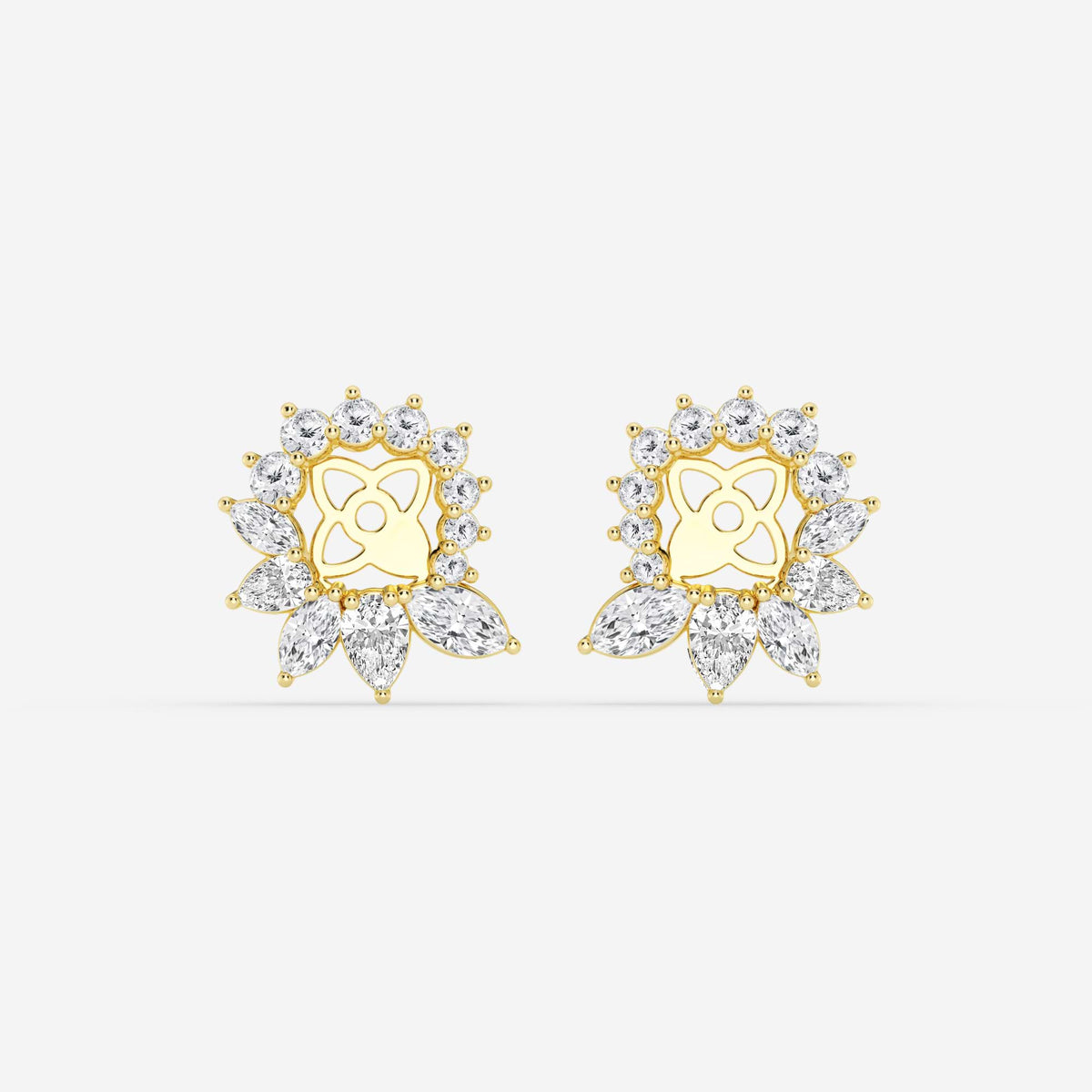 Ohrstecker-Jackets mit Diamanten im Marquise- und Tropfenschliff | GBK026