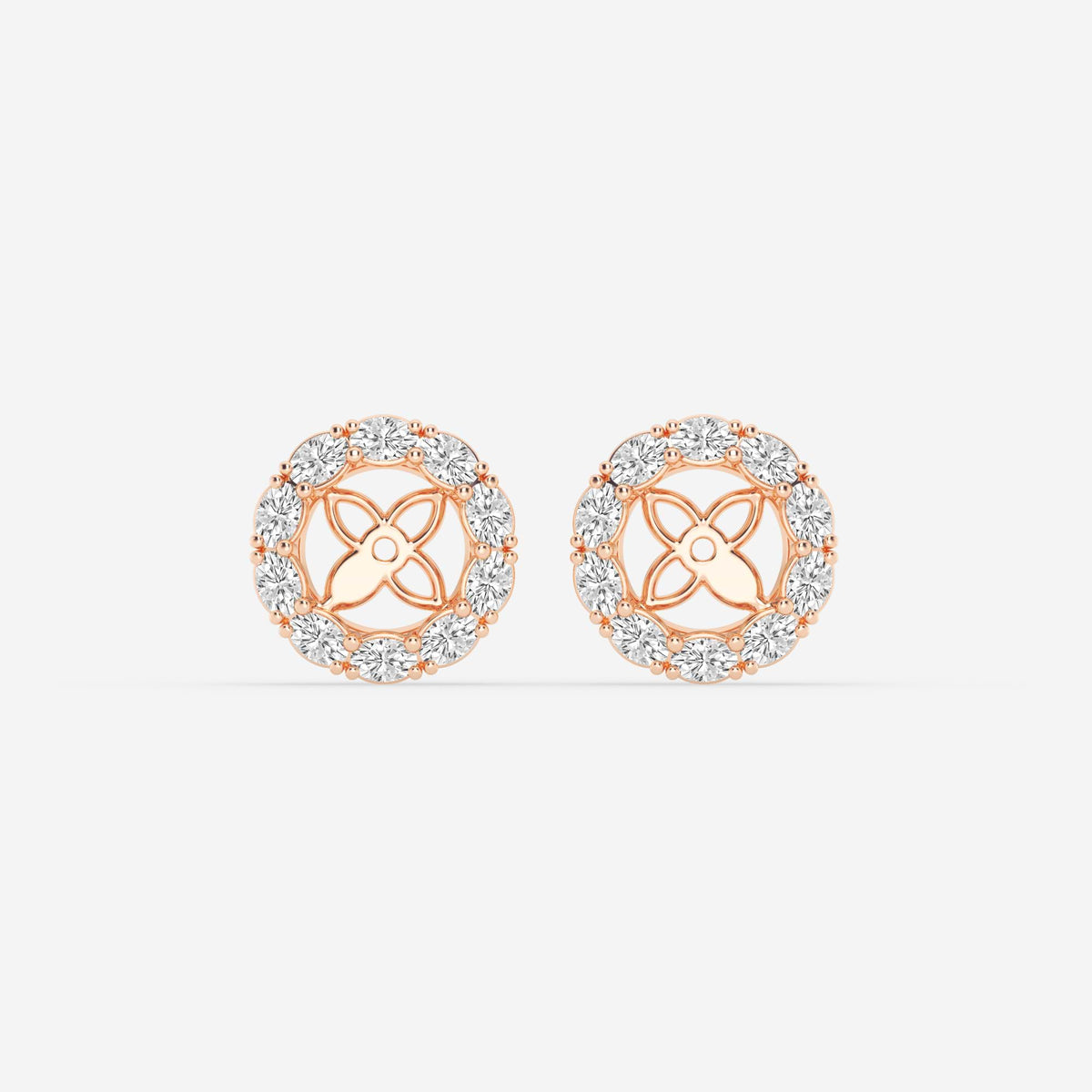 Halo-Ohrstecker-Jackets mit Diamanten im Ovalschliff | GBK027