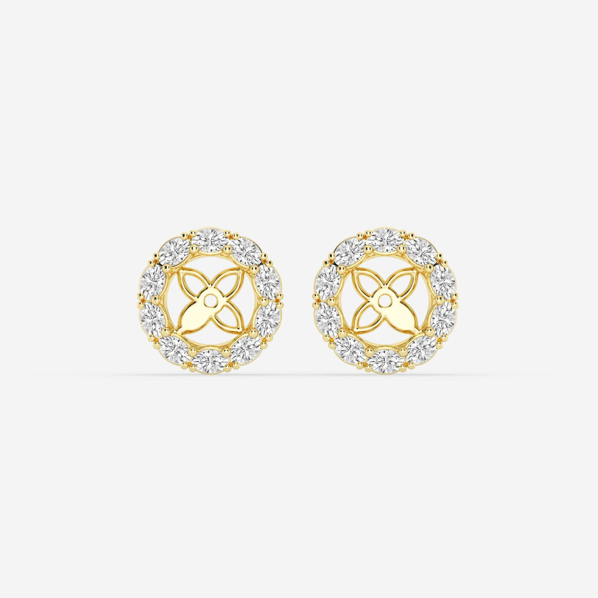 Halo-Ohrstecker-Jackets mit Diamanten im Ovalschliff | GBK027
