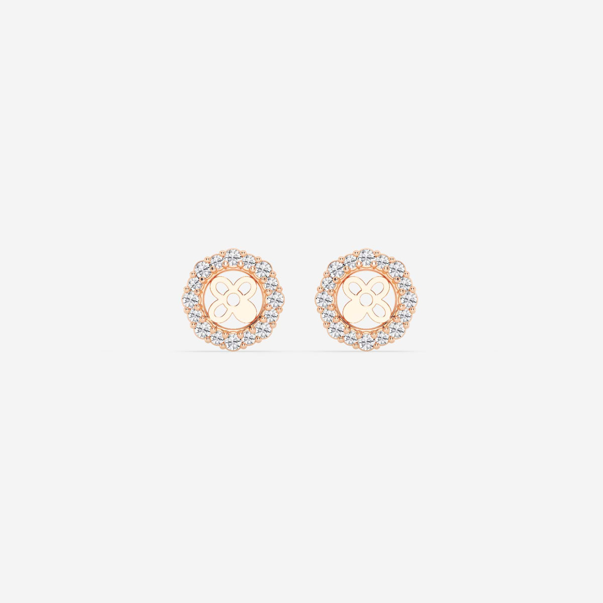 Halo-Ohrstecker-Jackets mit Diamanten im Rundschliff | GBK028