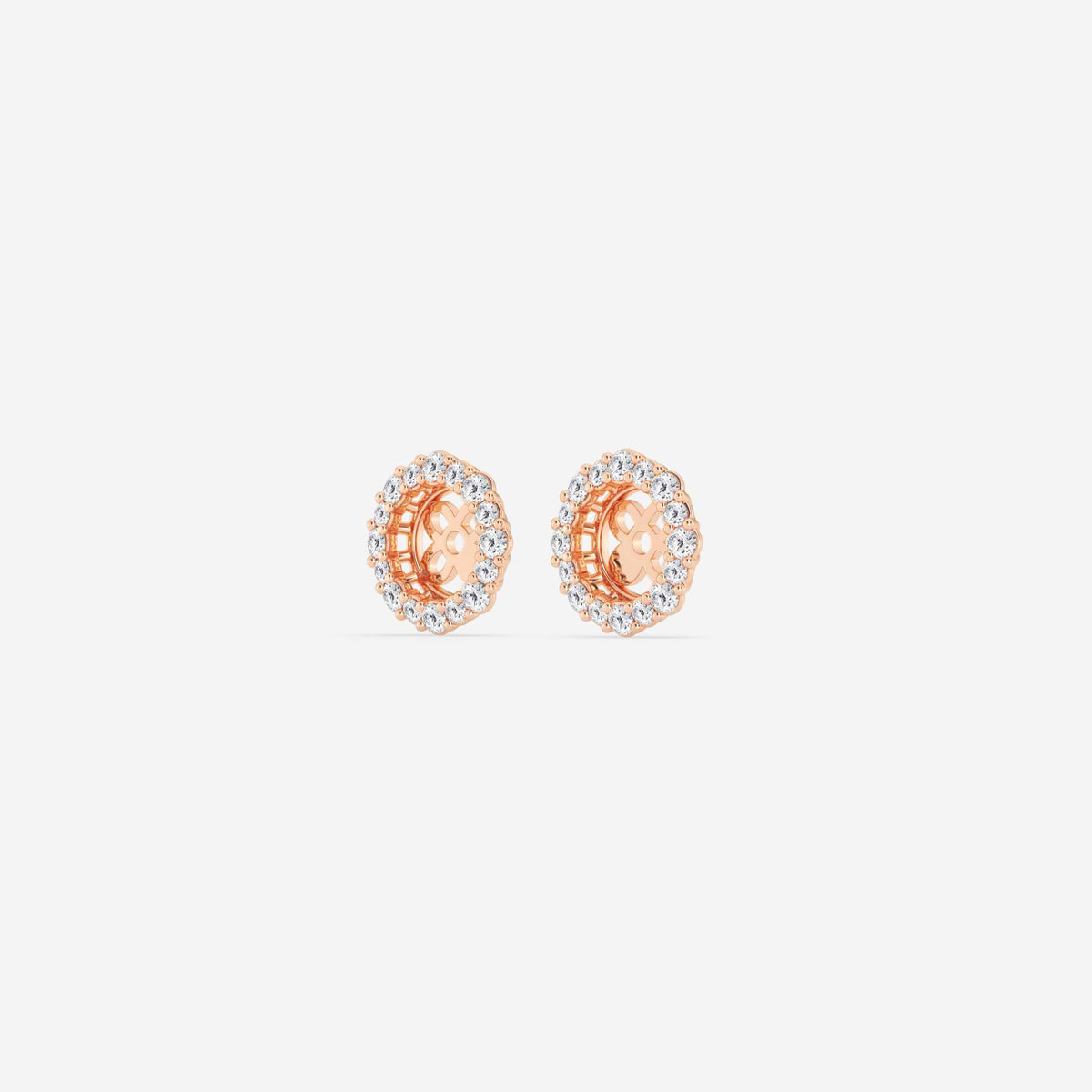 Halo-Ohrstecker-Jackets mit Diamanten im Rundschliff | GBK028