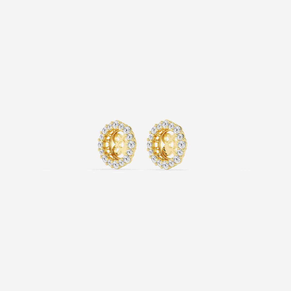 Halo-Ohrstecker-Jackets mit Diamanten im Rundschliff | GBK028