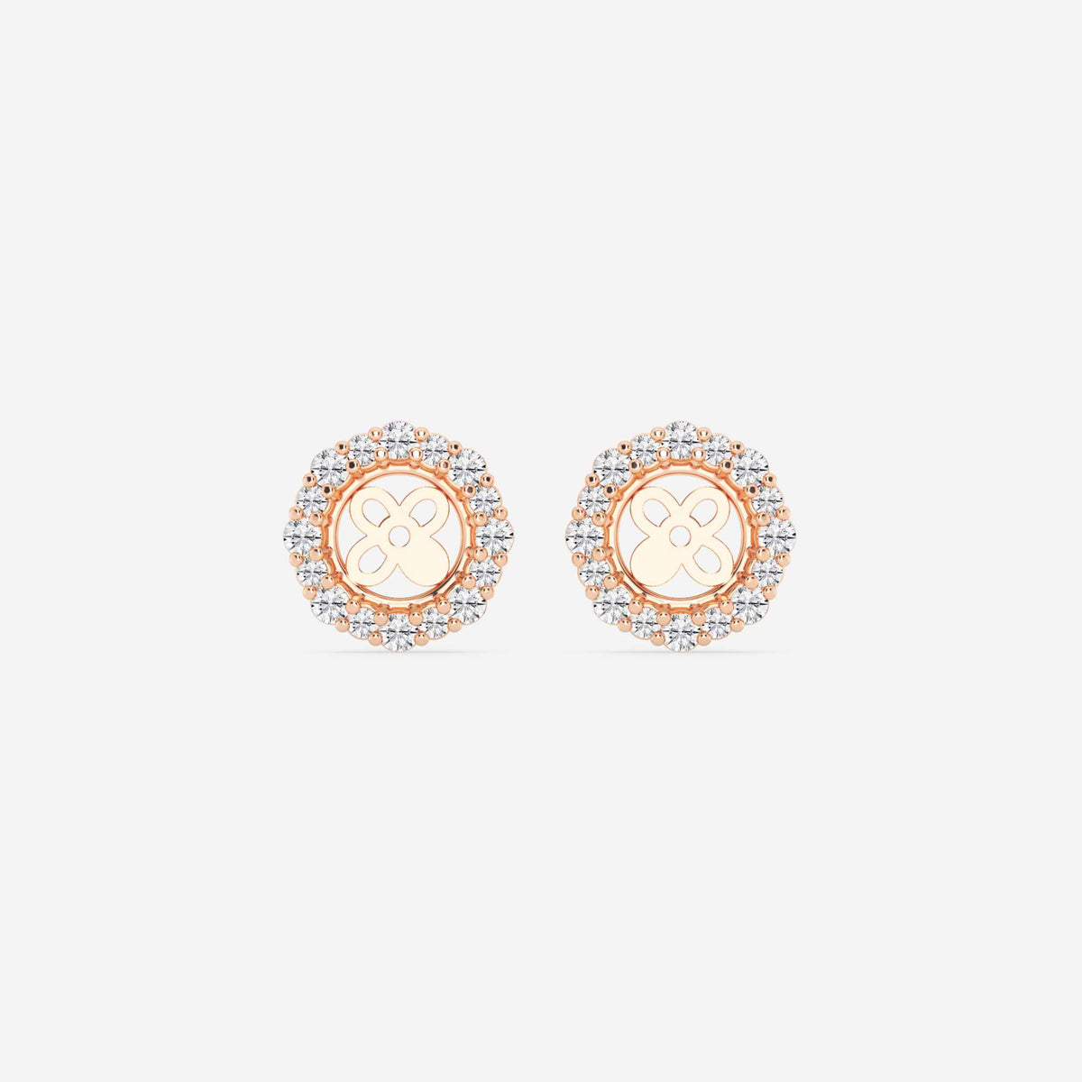 Halo-Ohrstecker-Jackets mit Diamanten im Rundschliff | GBK028