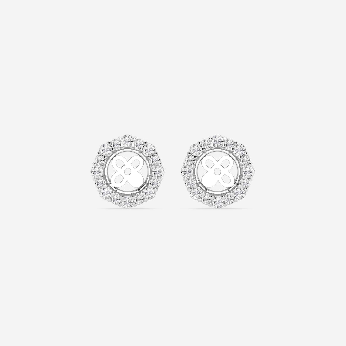 Halo-Ohrstecker-Jackets mit Diamanten im Rundschliff | GBK028