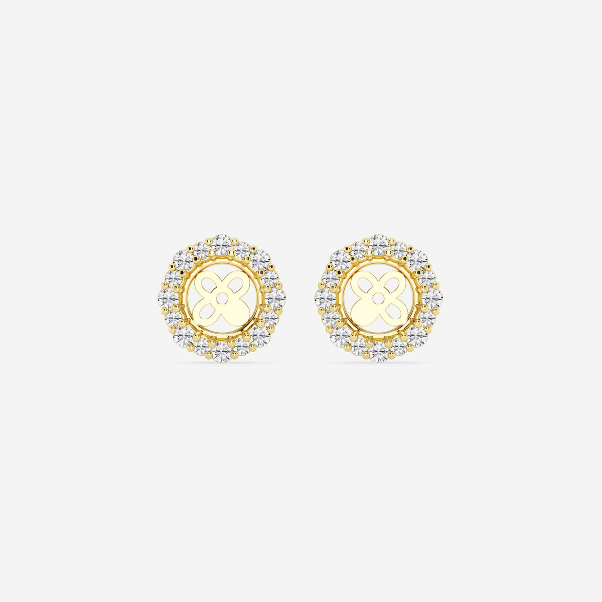 Halo-Ohrstecker-Jackets mit Diamanten im Rundschliff | GBK028