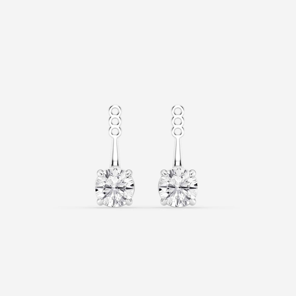 Hängende Ohrstecker-Jackets mit Diamanten im Rundschliff | GBK029