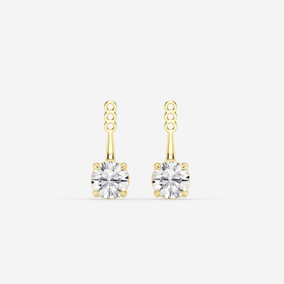 Hängende Ohrstecker-Jackets mit Diamanten im Rundschliff | GBK029