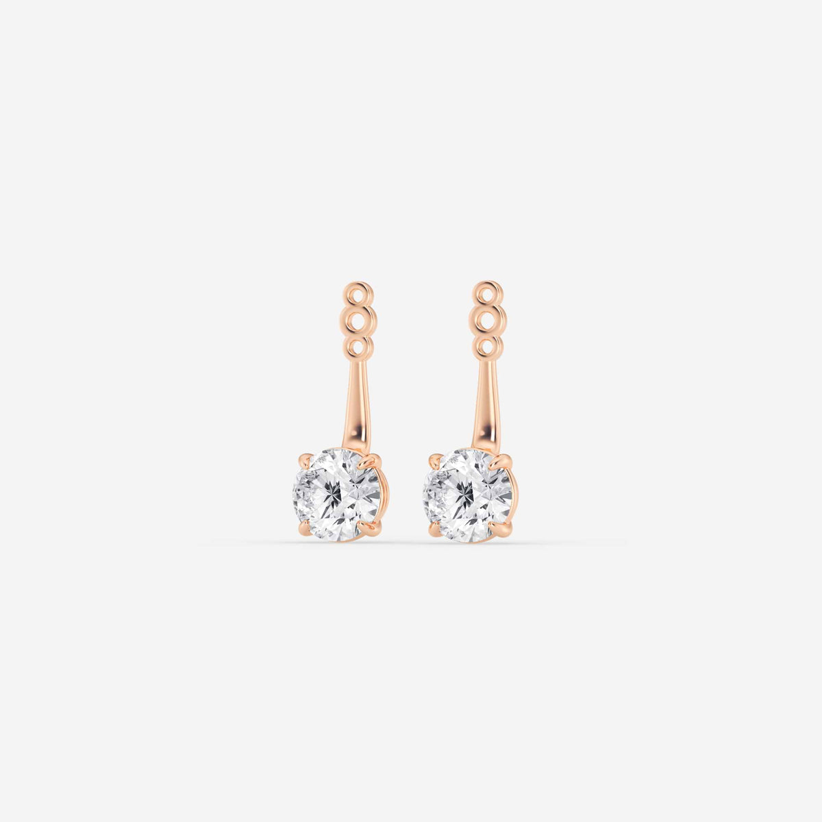 Hängende Ohrstecker-Jackets mit Diamanten im Rundschliff | GBK029
