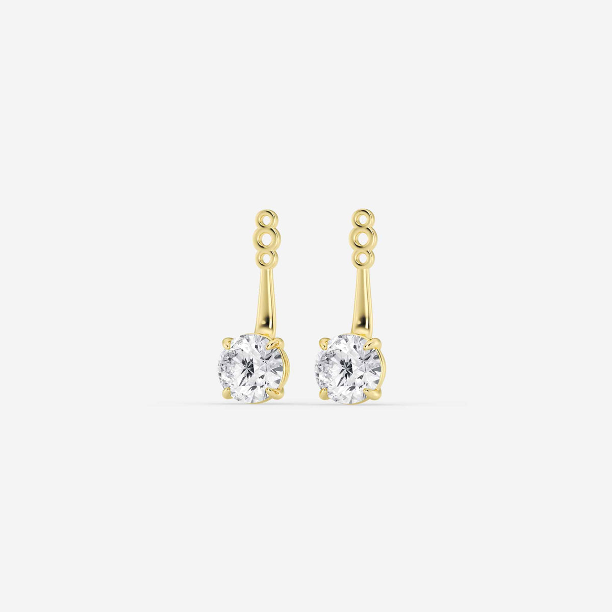 Hängende Ohrstecker-Jackets mit Diamanten im Rundschliff | GBK029